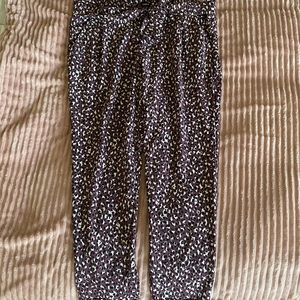 Flowy purple leopard print ankle pants
